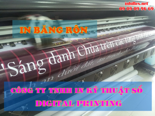 In băng rôn quảng cáo giá rẻ chat liệu hiflex dày, sử dụng ngoài trời tại Công ty TNHH In Kỹ Thuật Số - Digital Printing